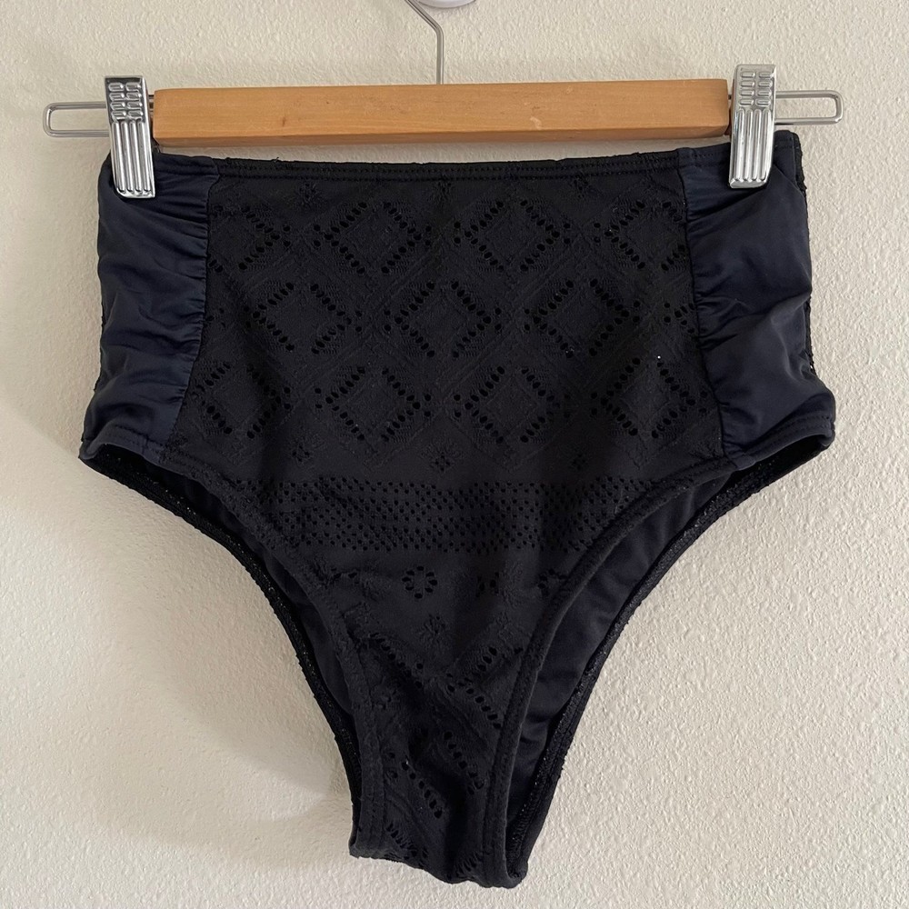 Roxy high waisted bikini bottom black size small